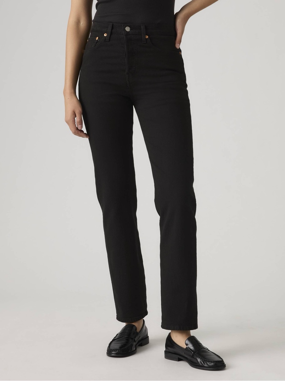Levi’s Wedgie Straight Ankle Jeans, Black – Size 25 (2)